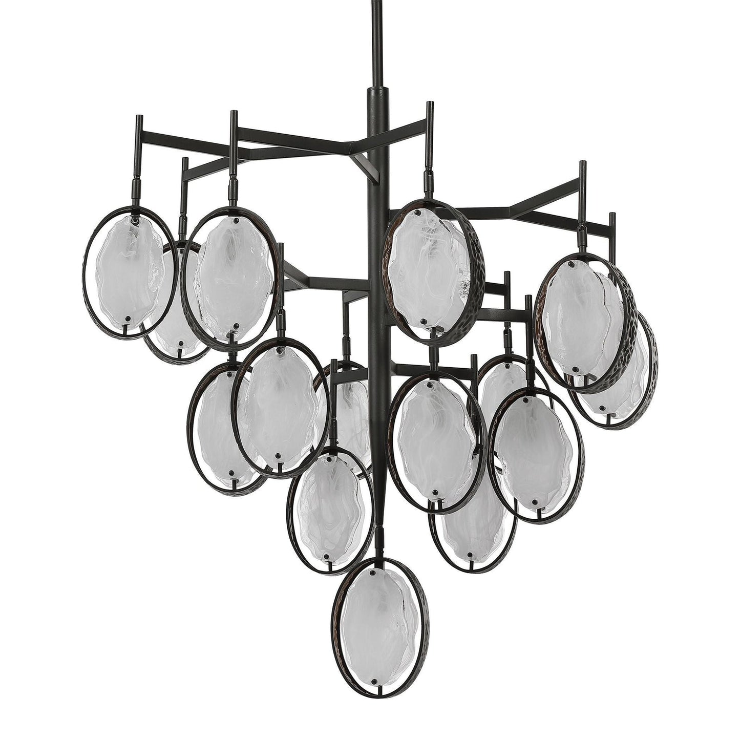 15-Light Hammered Bronze Chandelier