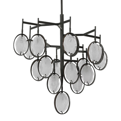 15-Light Hammered Bronze Chandelier