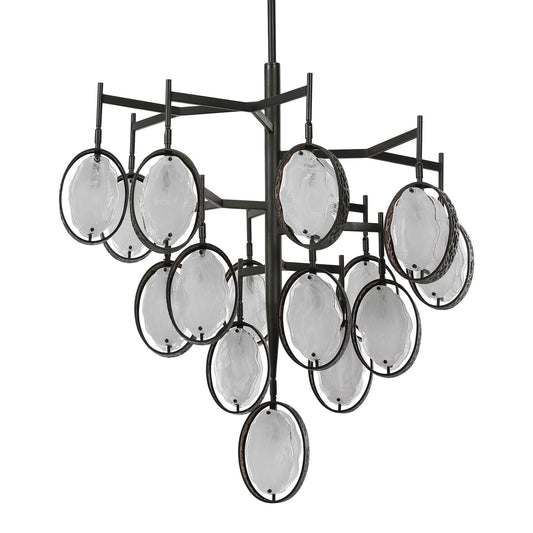 15-Light Hammered Bronze Chandelier