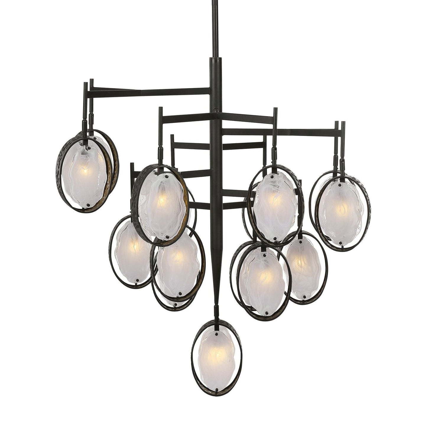 15-Light Hammered Bronze Chandelier