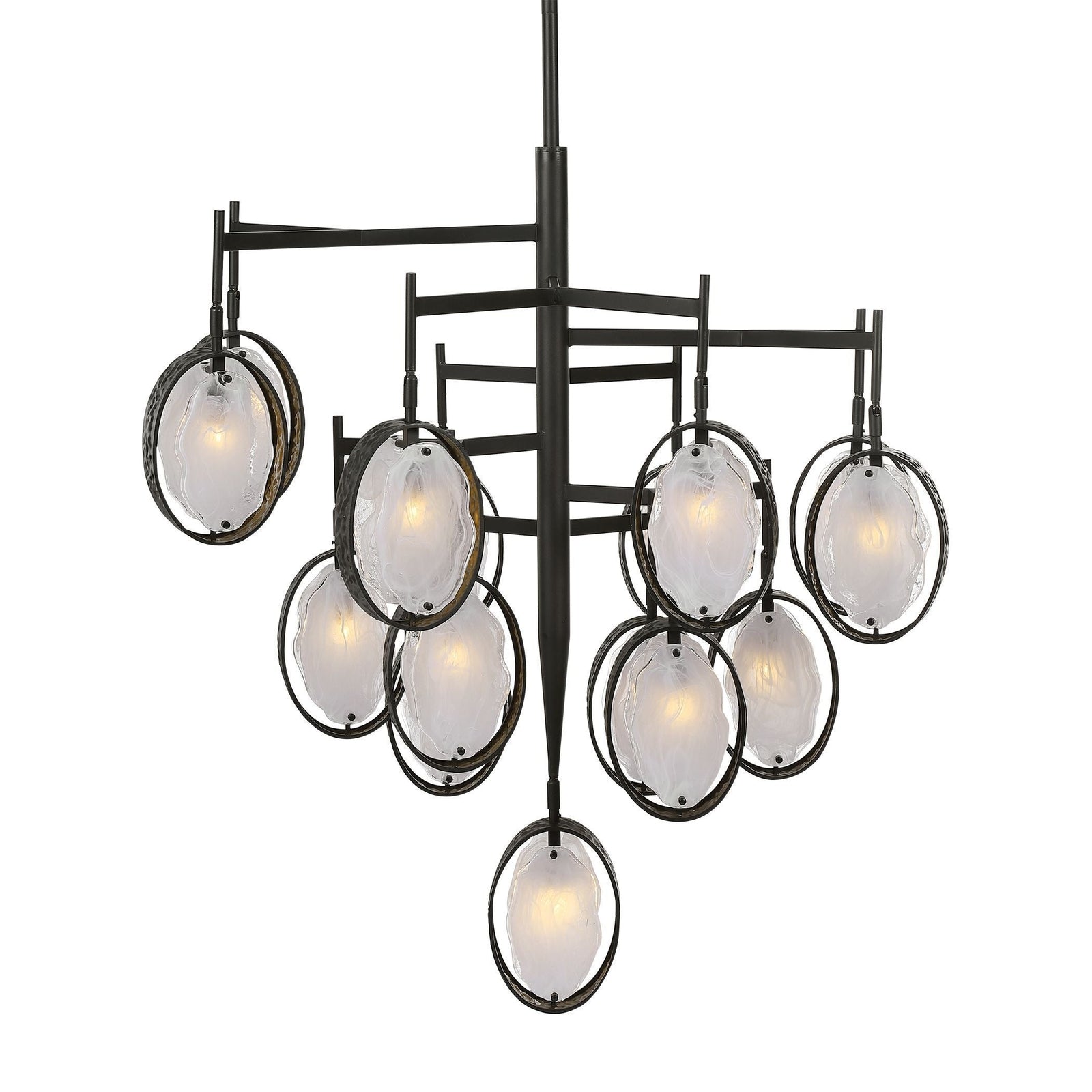 15-Light Hammered Bronze Chandelier