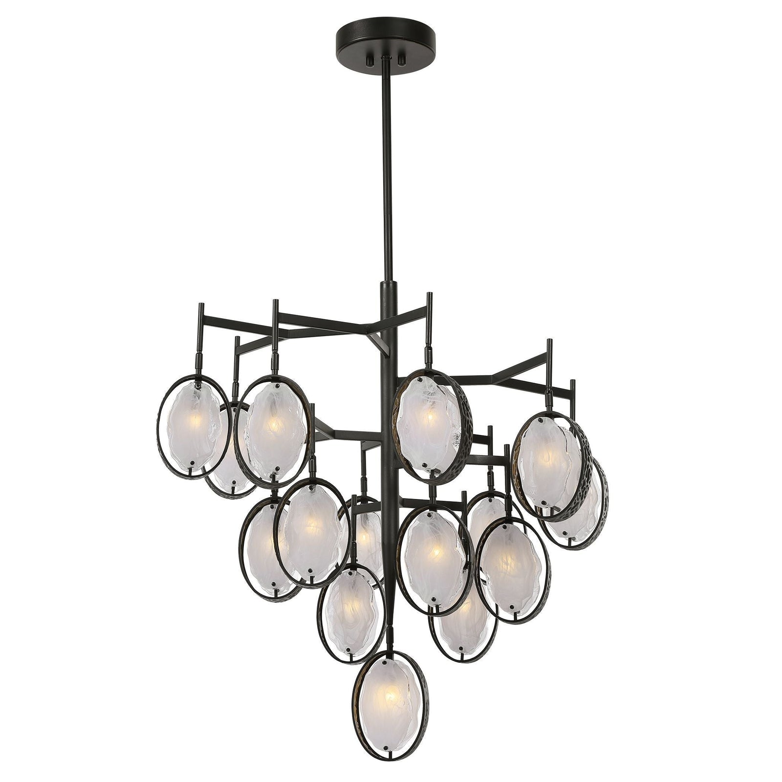15-Light Hammered Bronze Chandelier