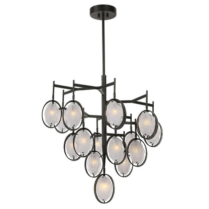 15-Light Hammered Bronze Chandelier