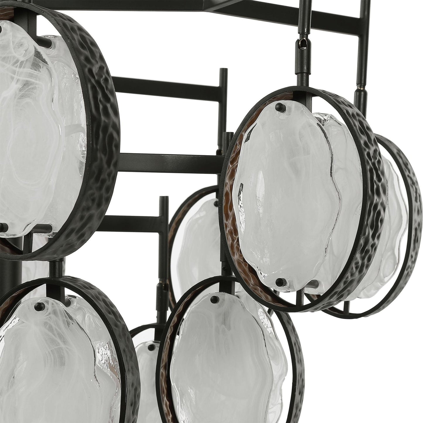 15-Light Hammered Bronze Chandelier