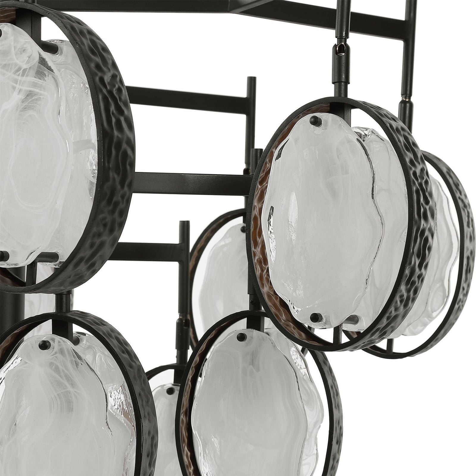 15-Light Hammered Bronze Chandelier