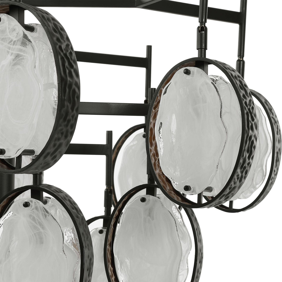 15-Light Hammered Bronze Chandelier