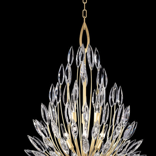 24-Inch Crystal Lily Bud Pendant Light / Silver