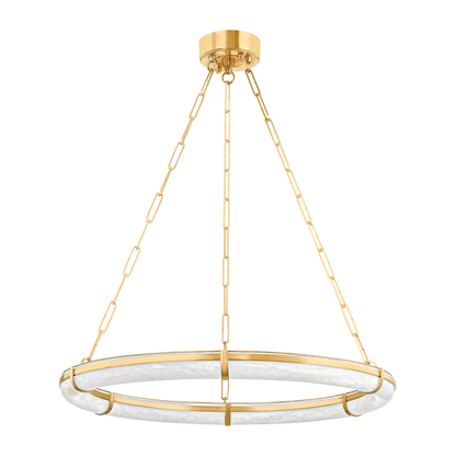 30.5-Inch Aged Brass Single-Light Chandelier