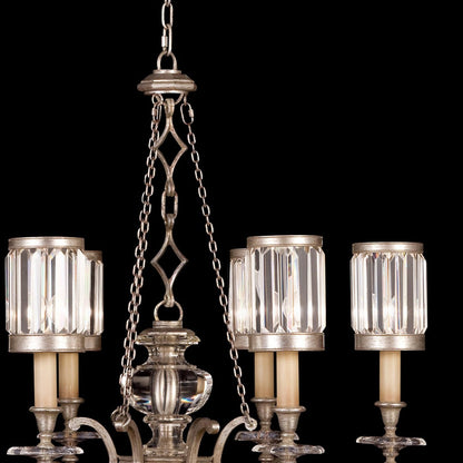32-Inch Crystal Silver Leaf Chandelier