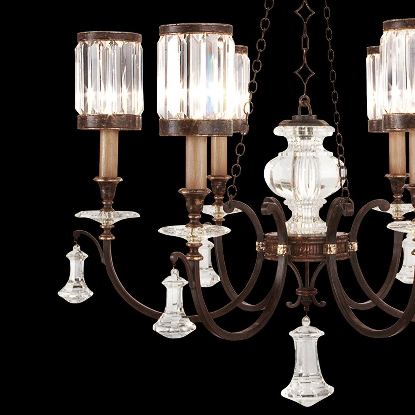 32-Inch Crystal Silver Leaf Chandelier