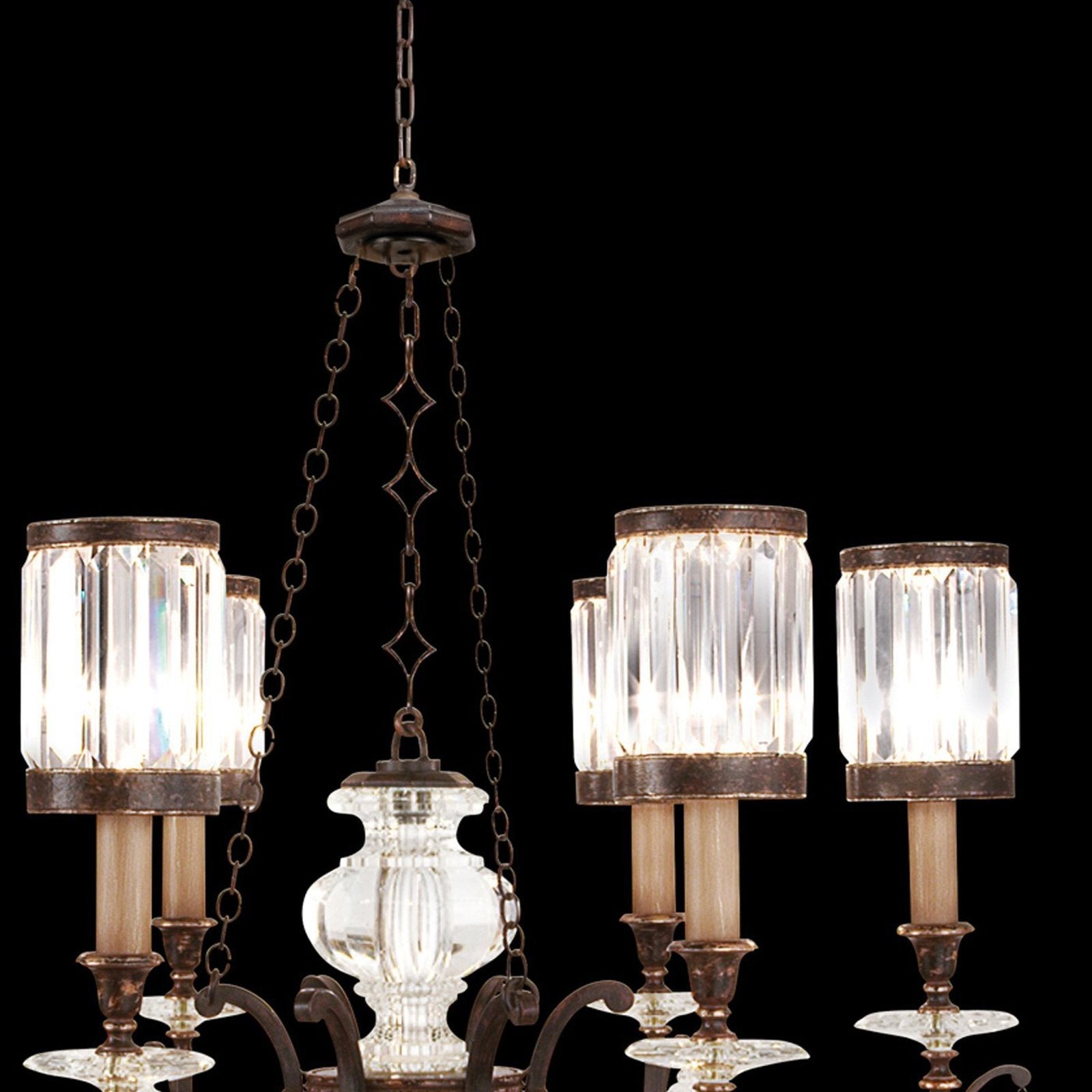 32-Inch Crystal Silver Leaf Chandelier