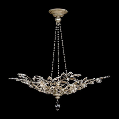 47-Inch Crystal Leaf Round Pendant Light