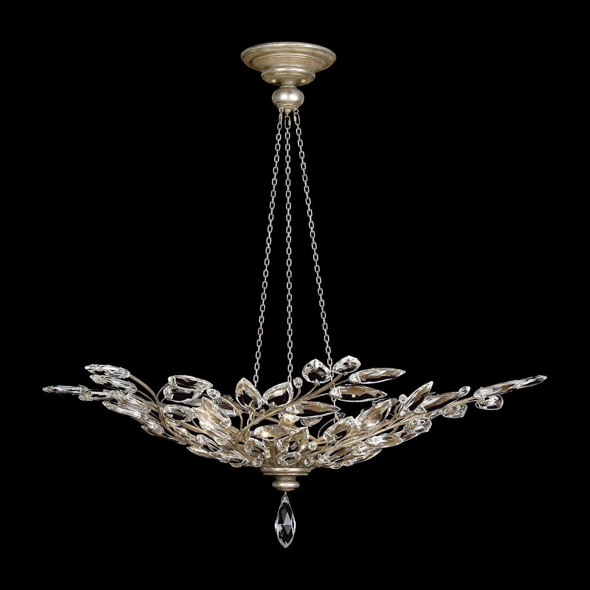 47-Inch Crystal Leaf Round Pendant Light