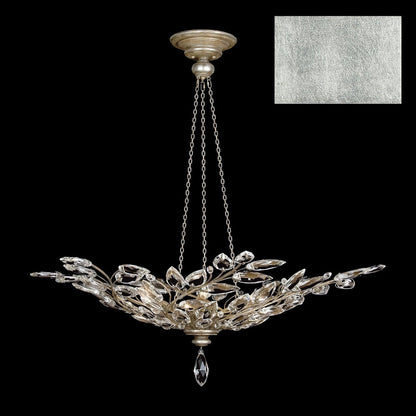 47-Inch Crystal Leaf Round Pendant Light
