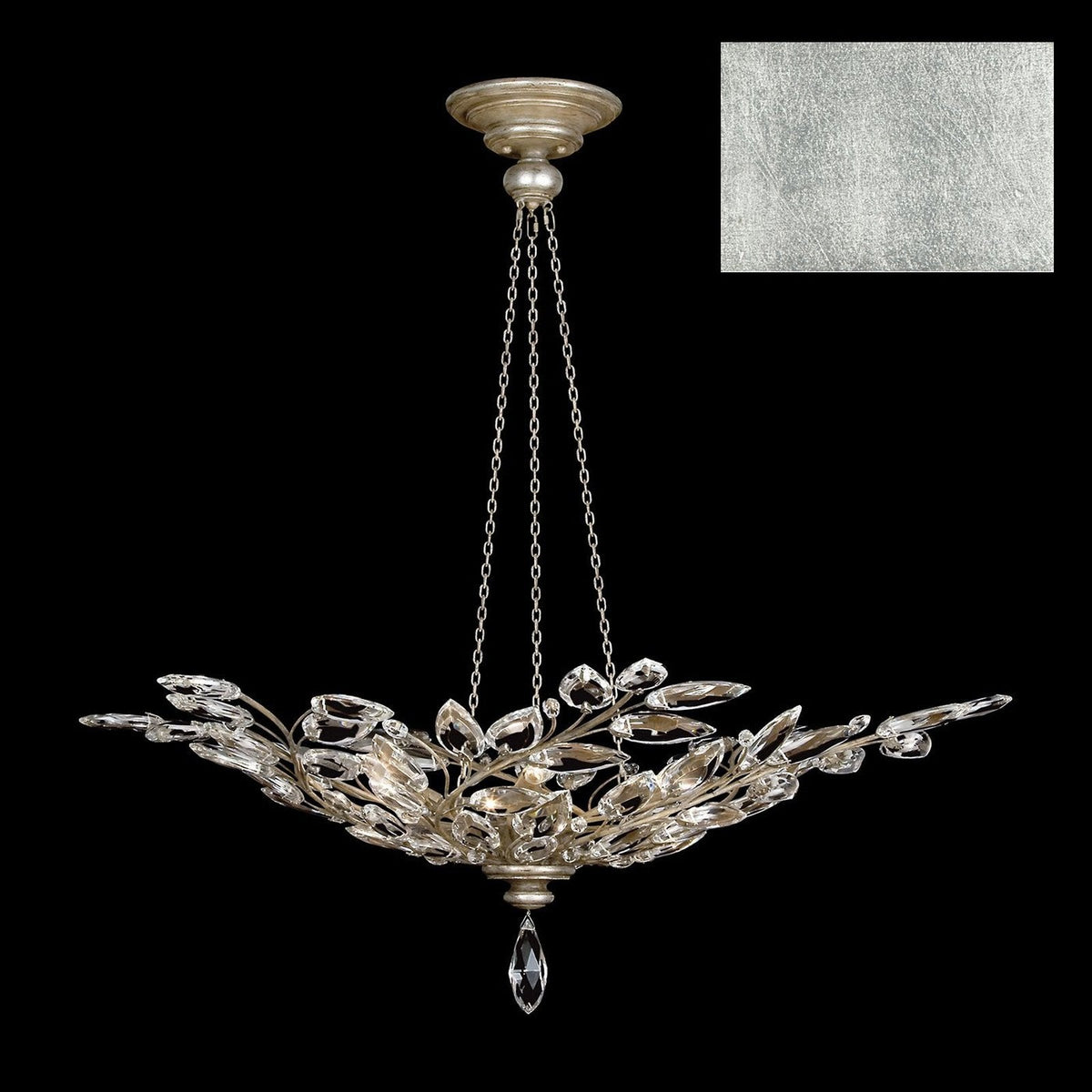 47-Inch Crystal Leaf Round Pendant Light