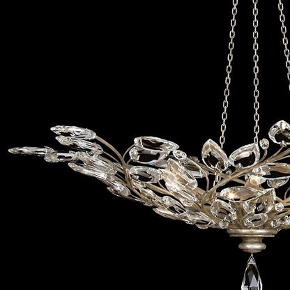 47-Inch Crystal Leaf Round Pendant Light