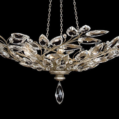 47-Inch Crystal Leaf Round Pendant Light