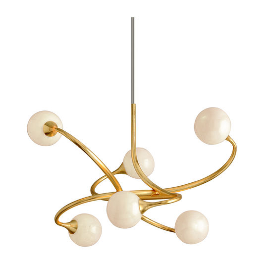 Antique Gold Leaf Six-Light Chandelier / Default Title