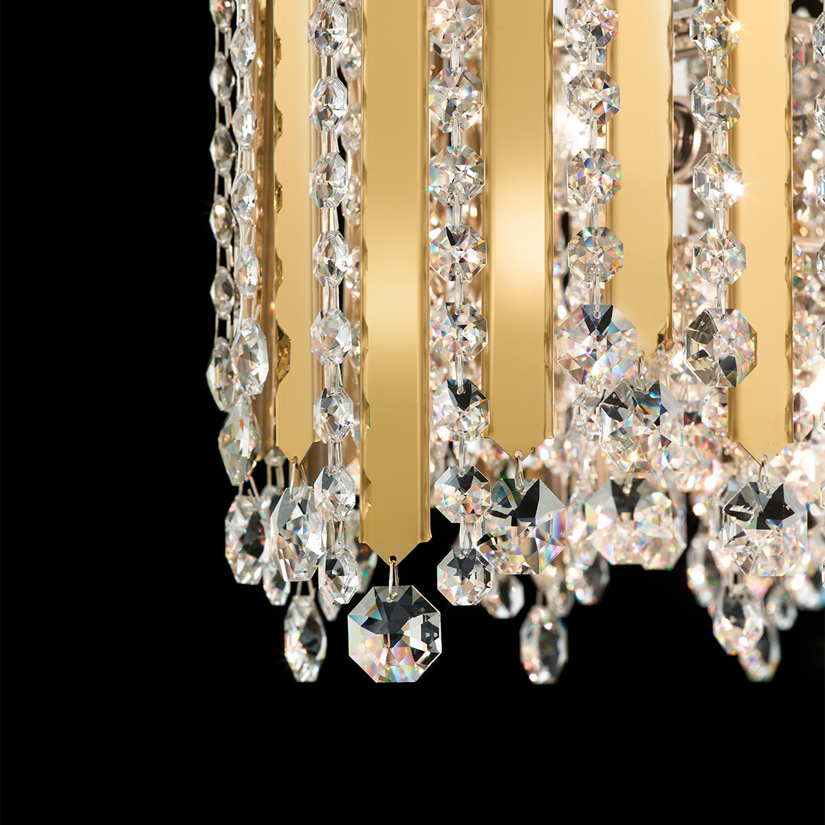 Crystal Strand Linear Pendant Light / Stainless Steel / Clear Optic Crystal