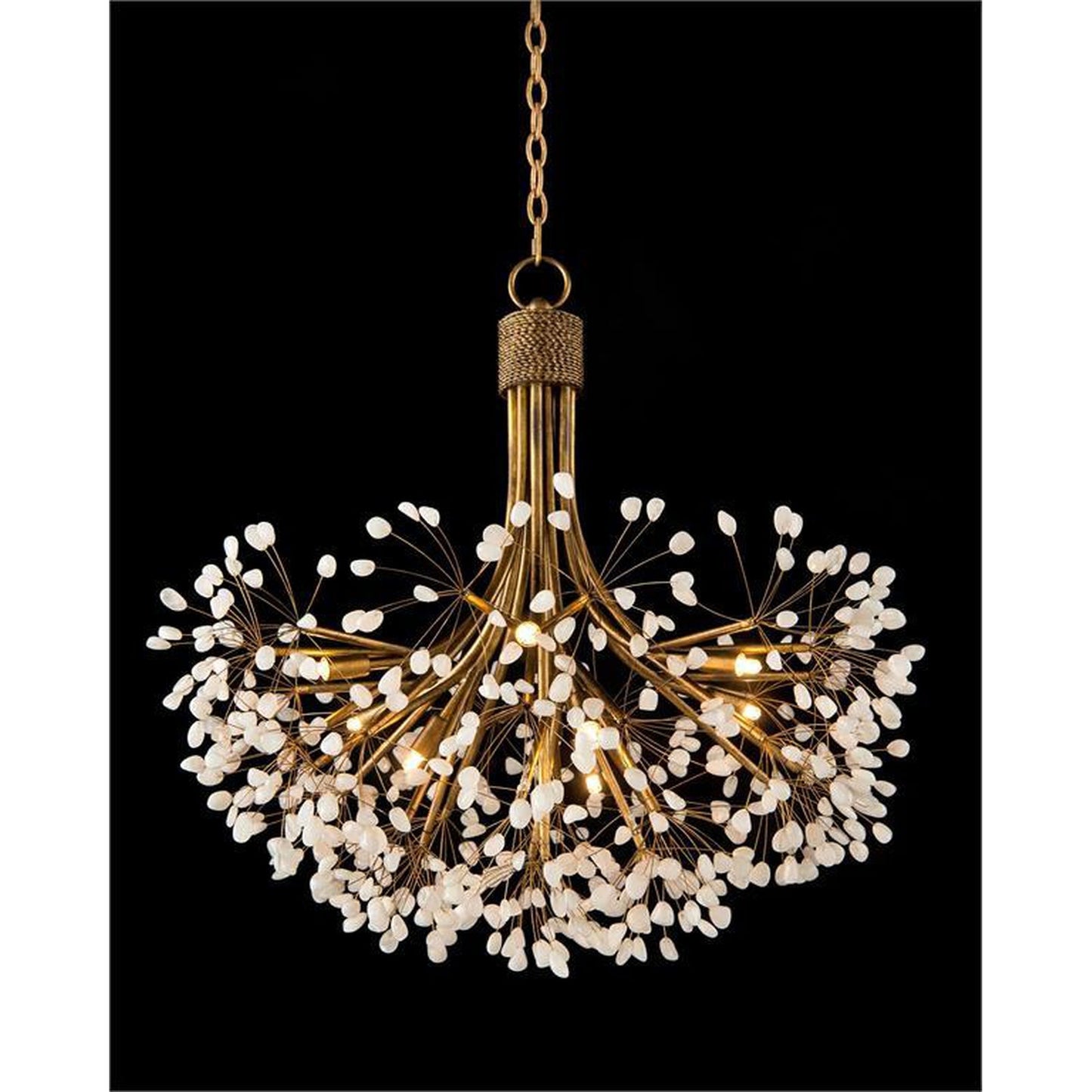 Gold Leaf Quartz Nine-Light Chandelier / Default Title