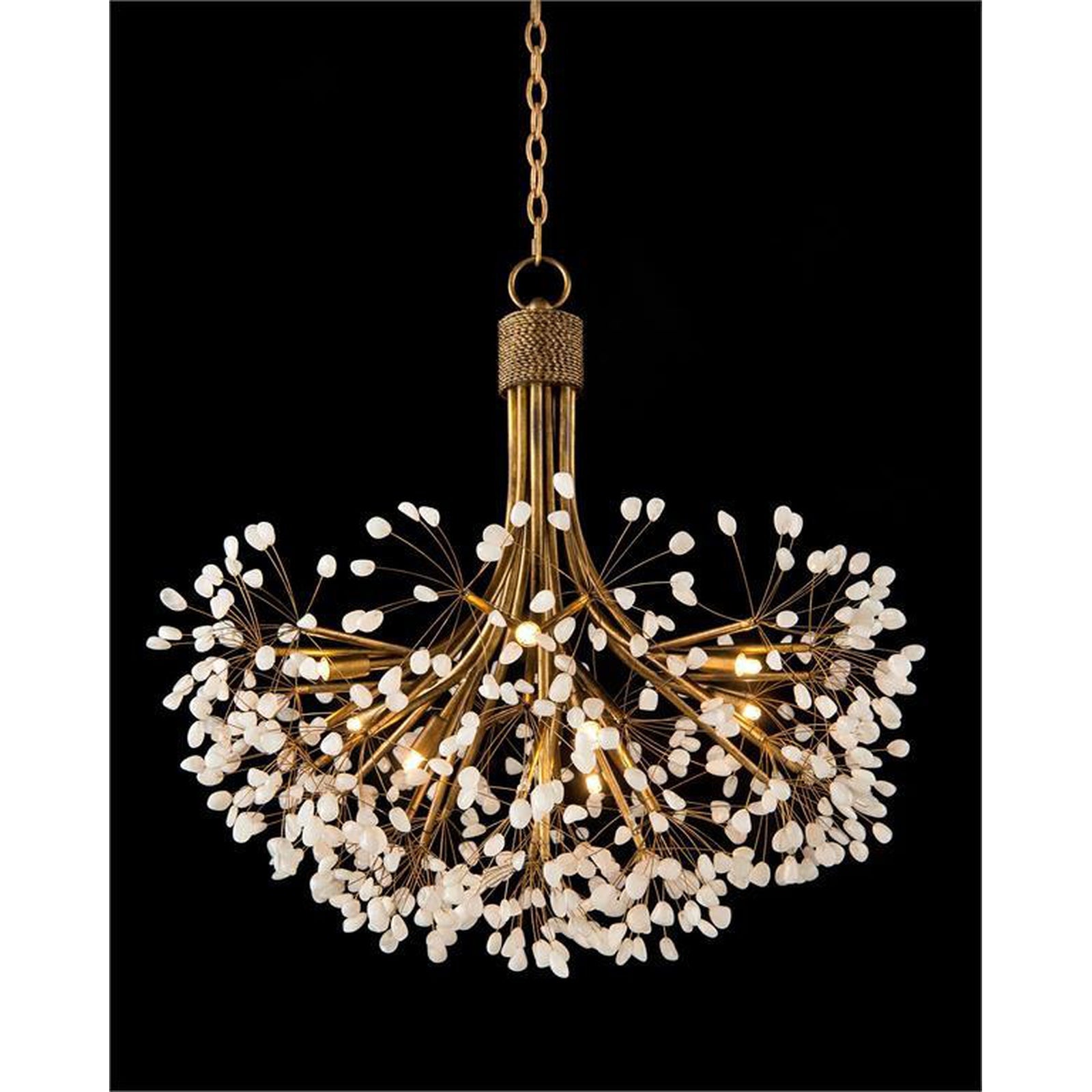 Gold Leaf Quartz Nine-Light Chandelier / Default Title