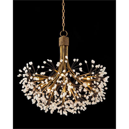 Gold Leaf Quartz Nine-Light Chandelier / Default Title
