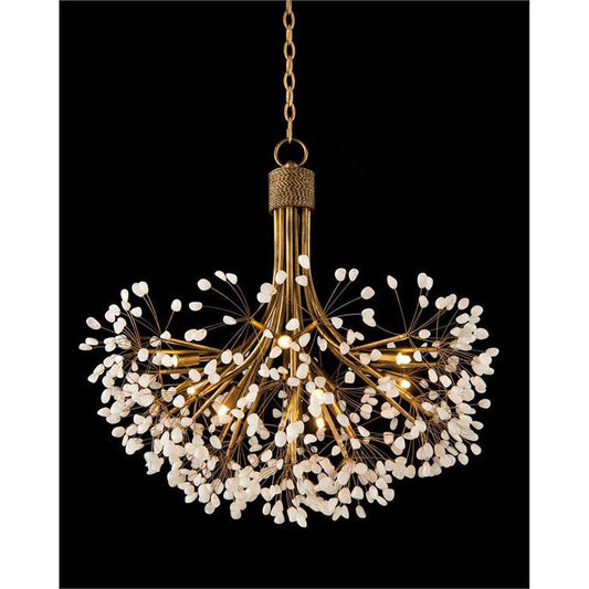 Gold Leaf Quartz Nine-Light Chandelier / Default Title
