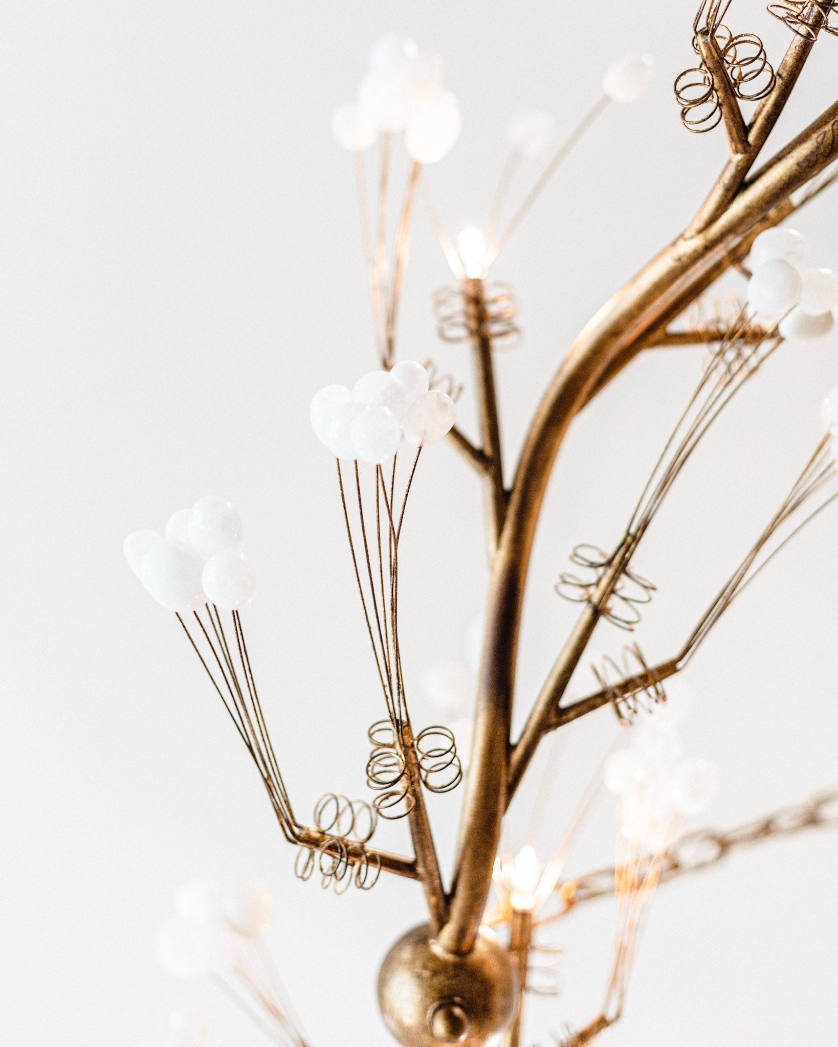 Gold Leaf Quartz Nine-Light Chandelier