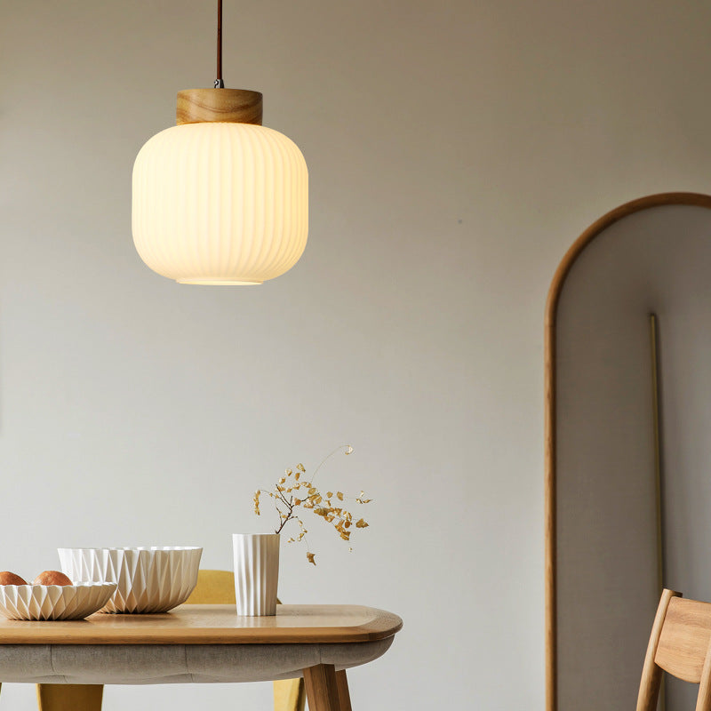 Nordic Wooden Pendant Light / White Light / 24CM