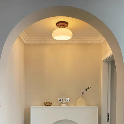 Retro Walnut Corridor Ceiling Light