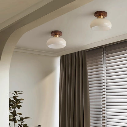 Retro Walnut Corridor Ceiling Light